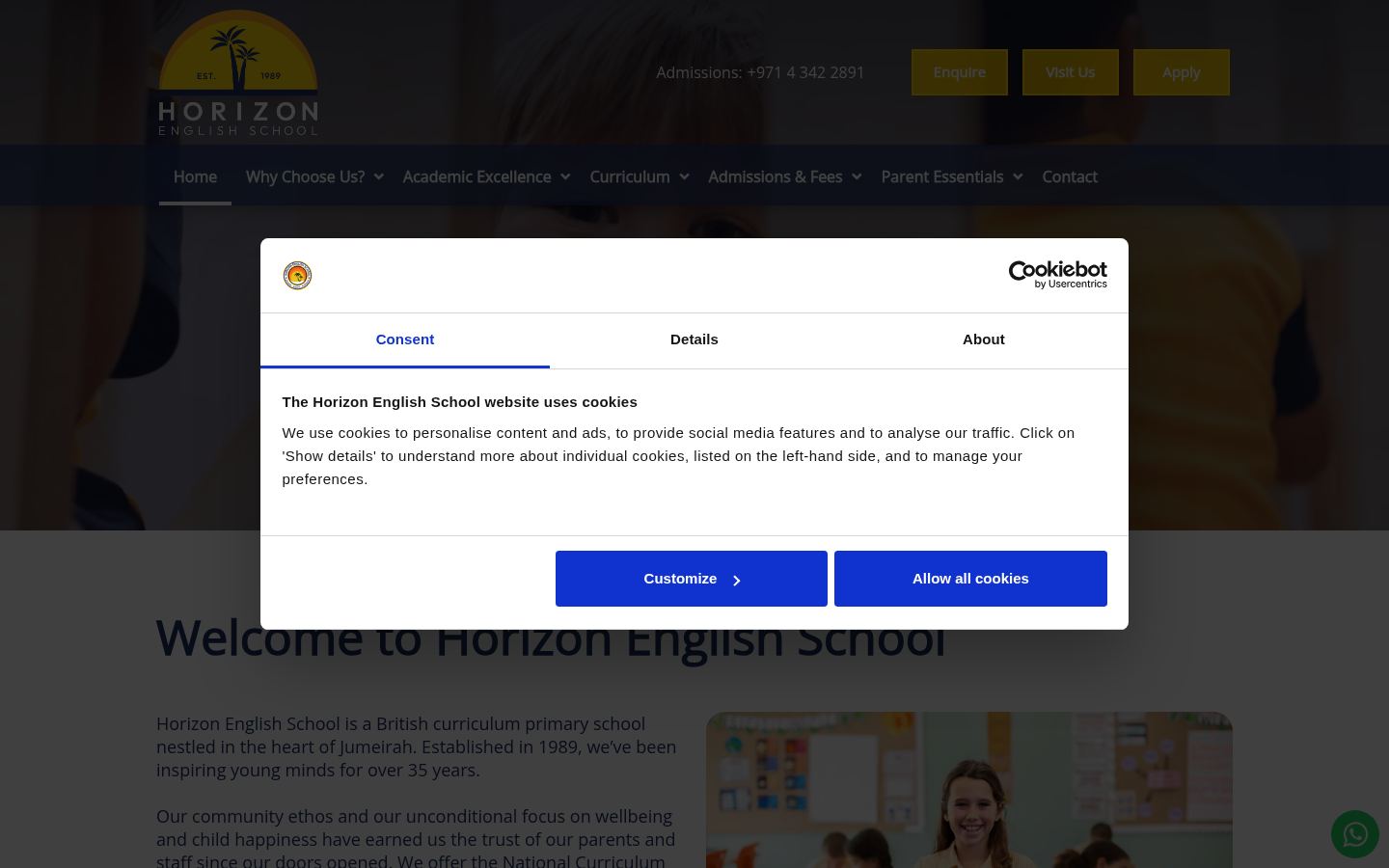 Horizon English School &middot; HOMEPAGE_SCREENSHOT