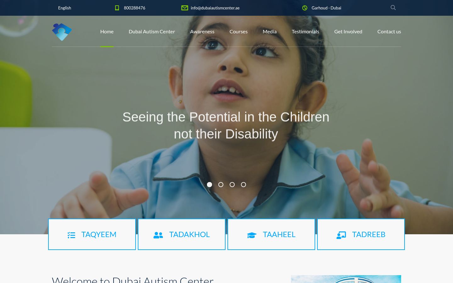 Dubai Autism Center · HOMEPAGE_SCREENSHOT