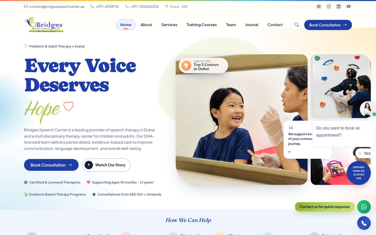 Bridges Speech Center &middot; HOMEPAGE_SCREENSHOT