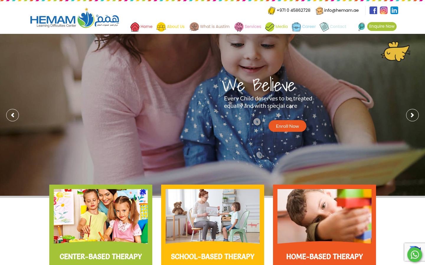 Hemam Learning Difficulties Center &middot; HOMEPAGE_SCREENSHOT