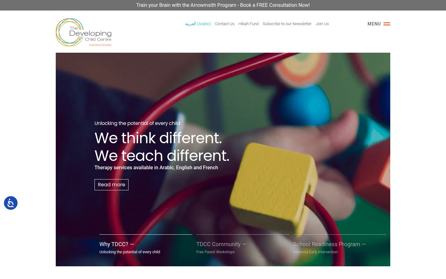 The Developing Child Centre (TDCC) &middot; HOMEPAGE_SCREENSHOT