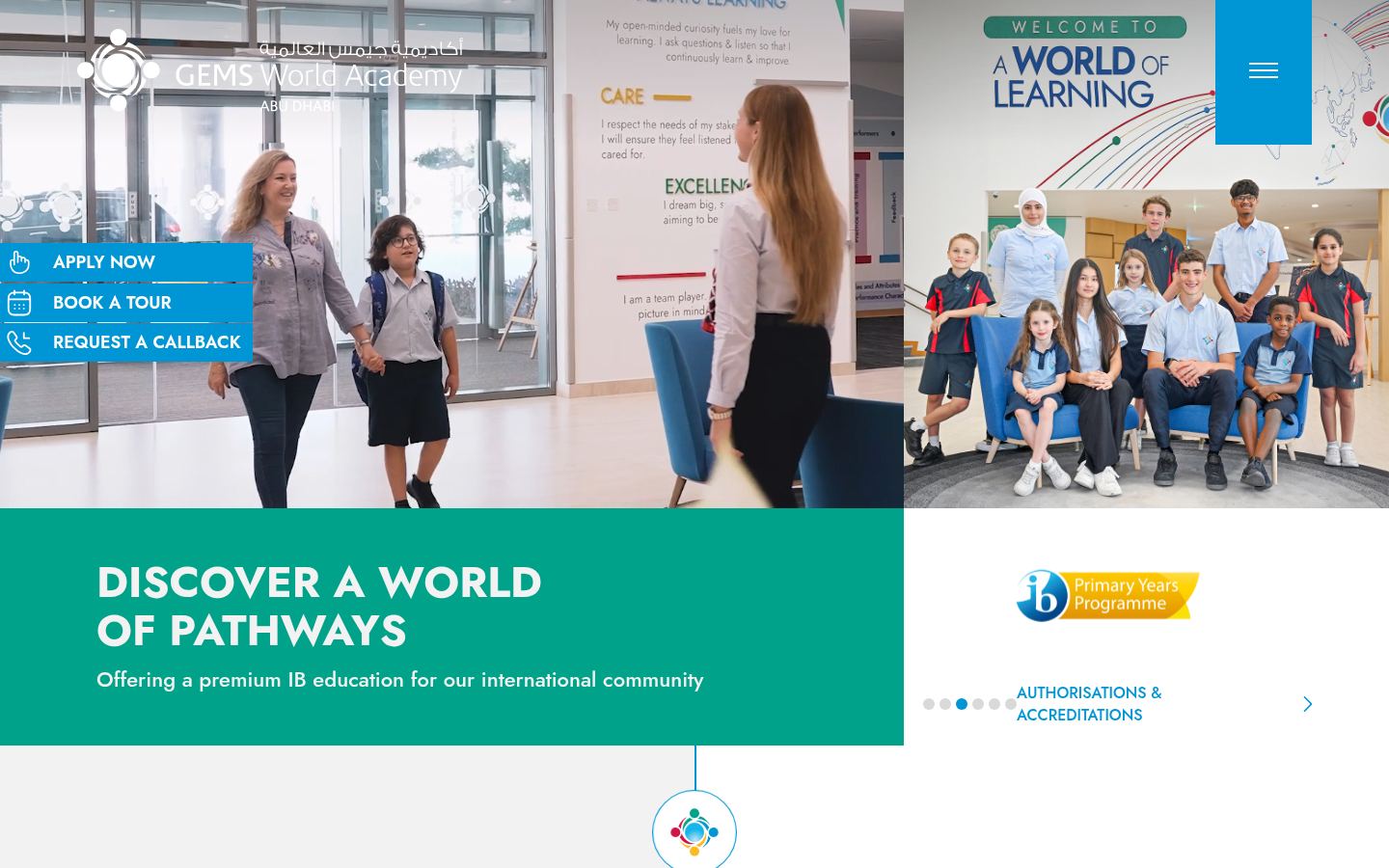 GEMS World Academy Abu Dhabi &middot; HOMEPAGE_SCREENSHOT