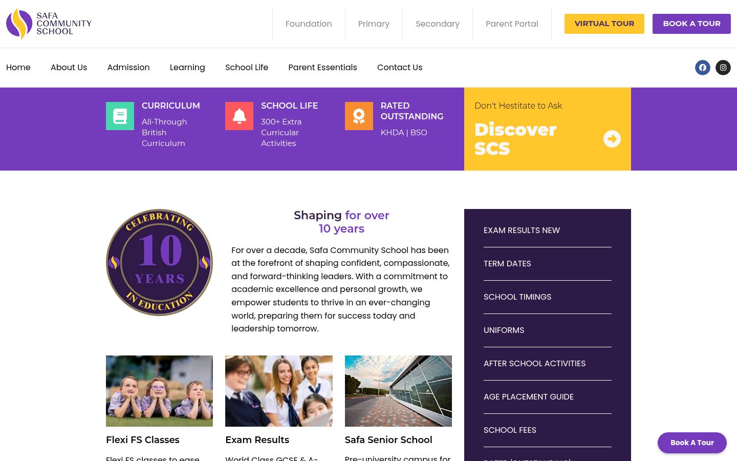 Safa Community School &middot; HOMEPAGE_SCREENSHOT