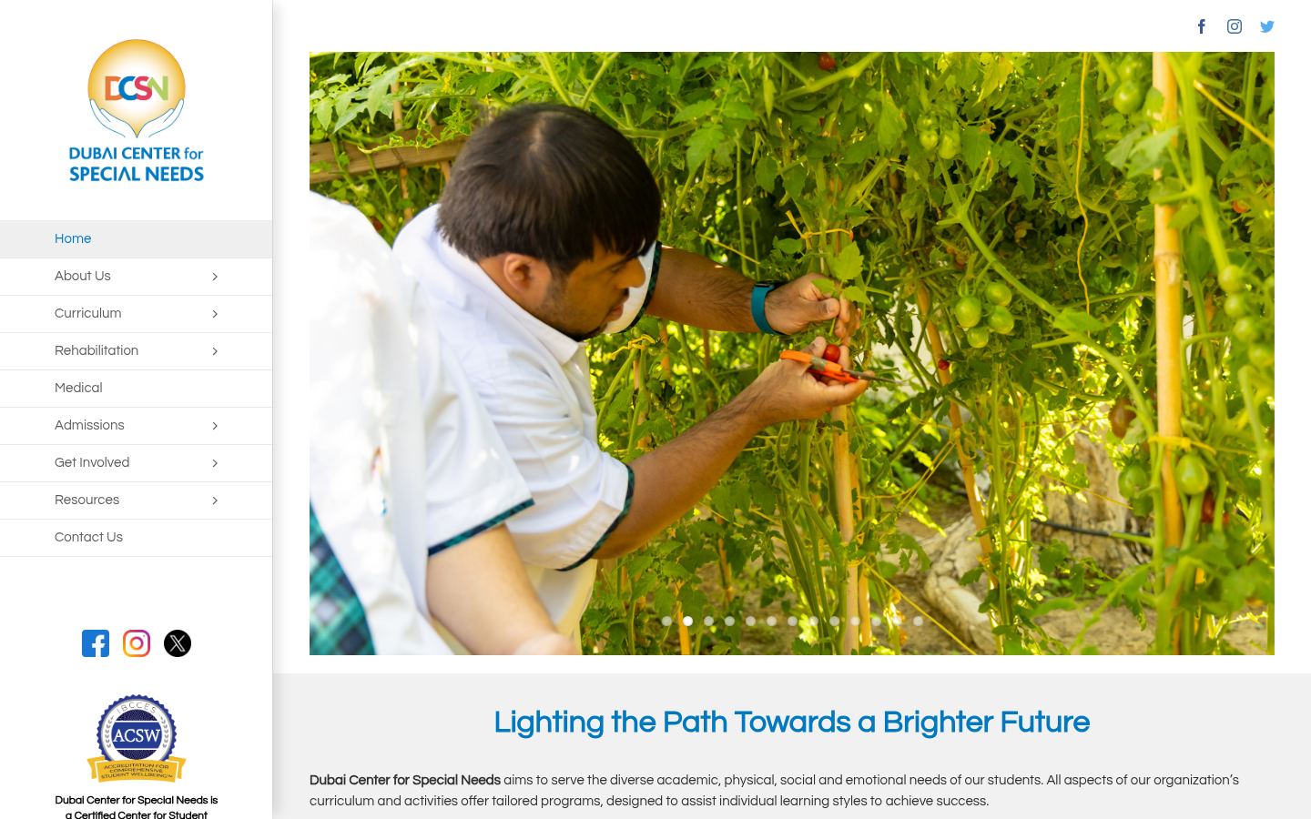 Dubai Center for Special Needs (DCSN) · HOMEPAGE_SCREENSHOT