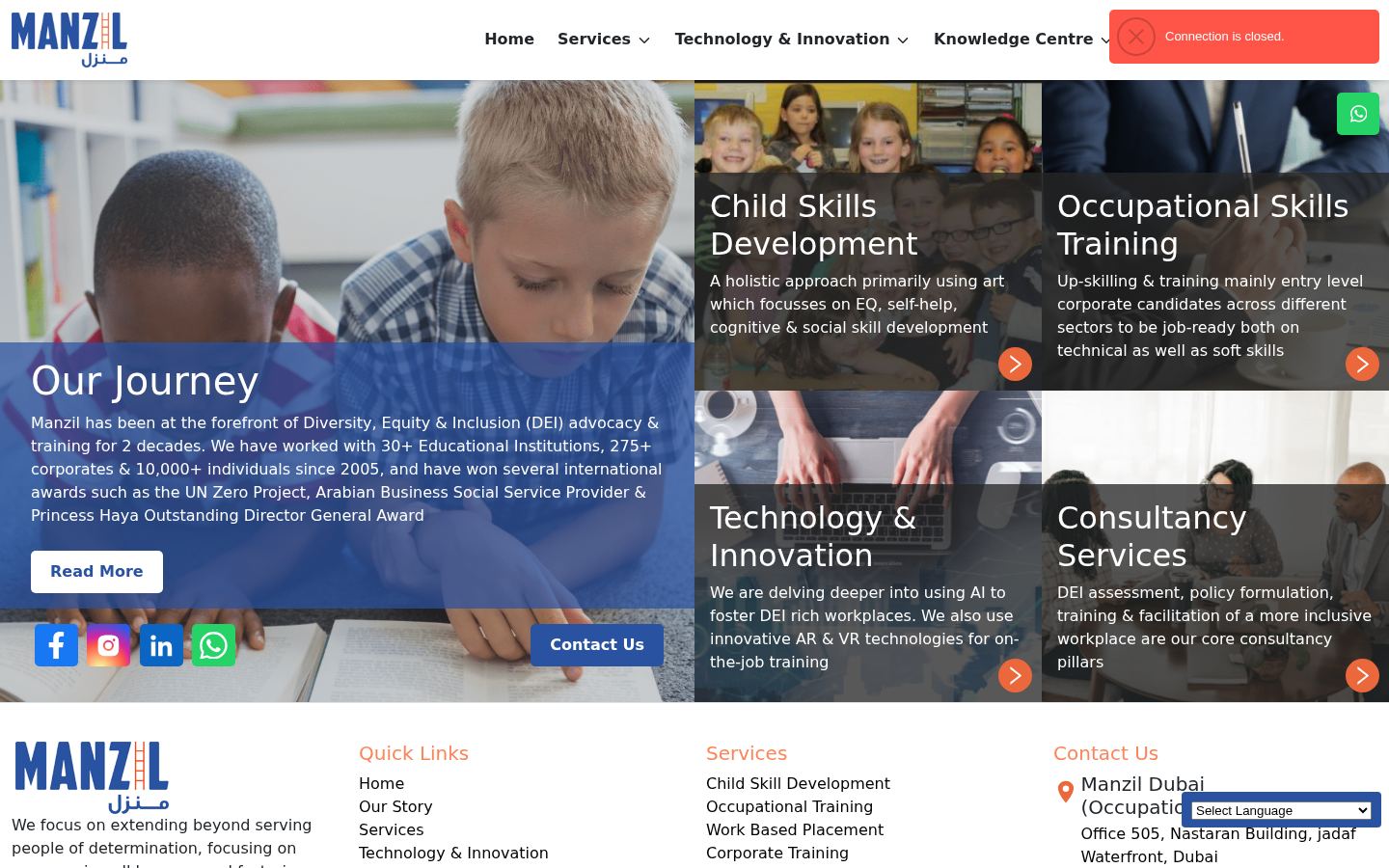 Manzil Center for People with Disabilities &middot; HOMEPAGE_SCREENSHOT