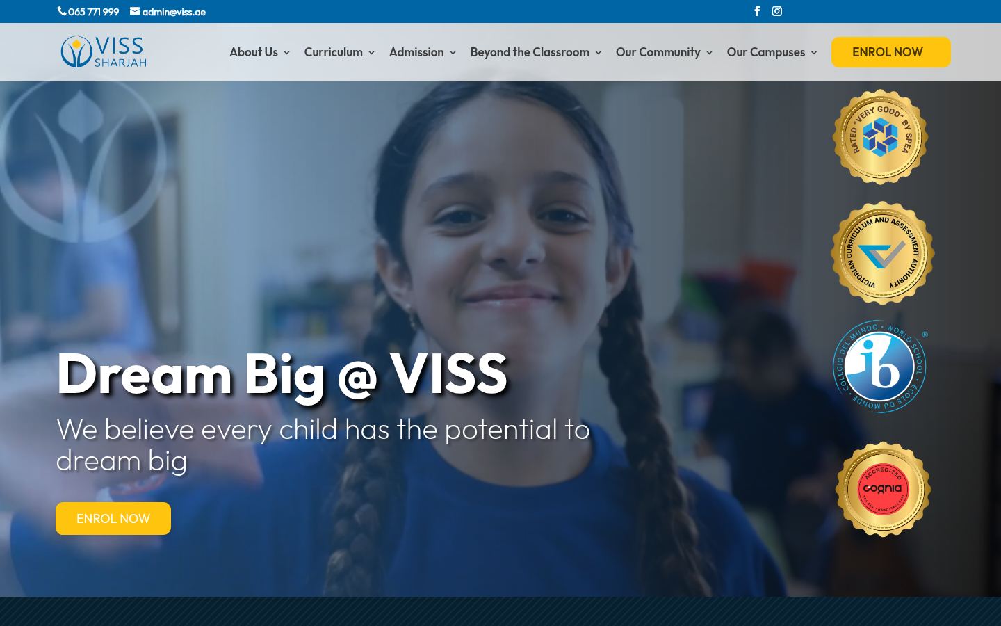 Victoria International School of Sharjah &middot; HOMEPAGE_SCREENSHOT