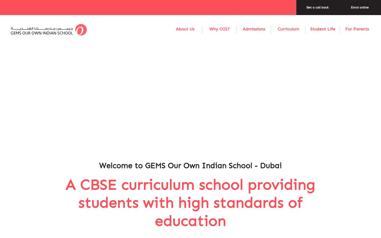 GEMS Our Own Indian School Al Quoz &middot; HOMEPAGE_SCREENSHOT