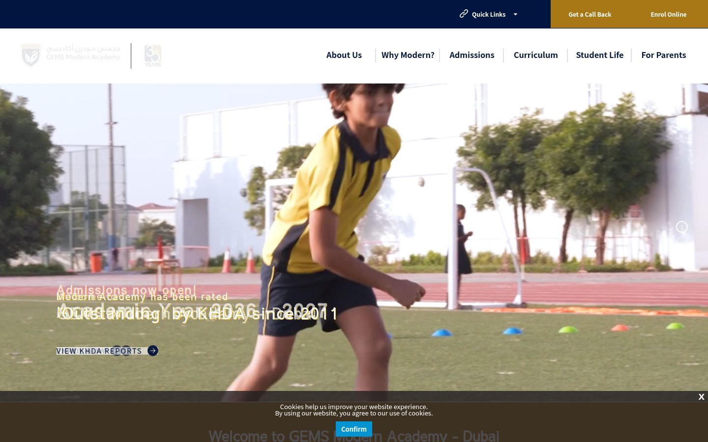 GEMS Modern Academy &middot; HOMEPAGE_SCREENSHOT