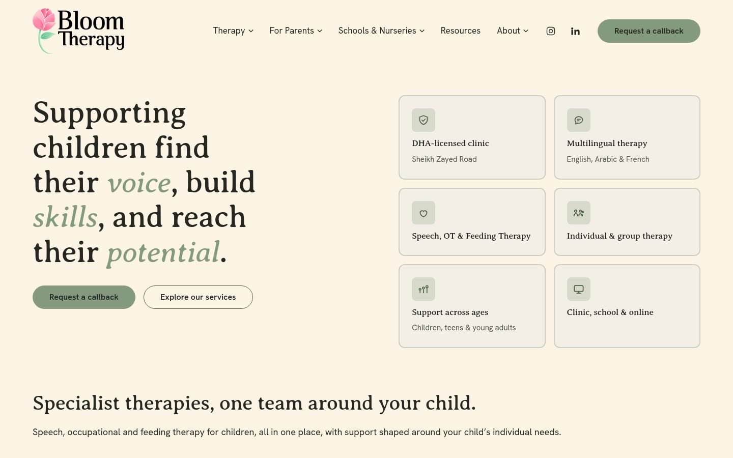 Bloom Therapy &middot; HOMEPAGE_SCREENSHOT